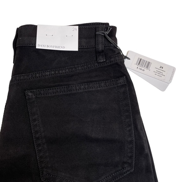 WeWoreWhat Denim Dani Boyfriend Solid Rigid Denim Black Size 24 New - Picture 3 of 9